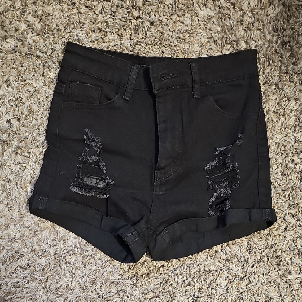 NWOT Black Distressed Women's Shorts